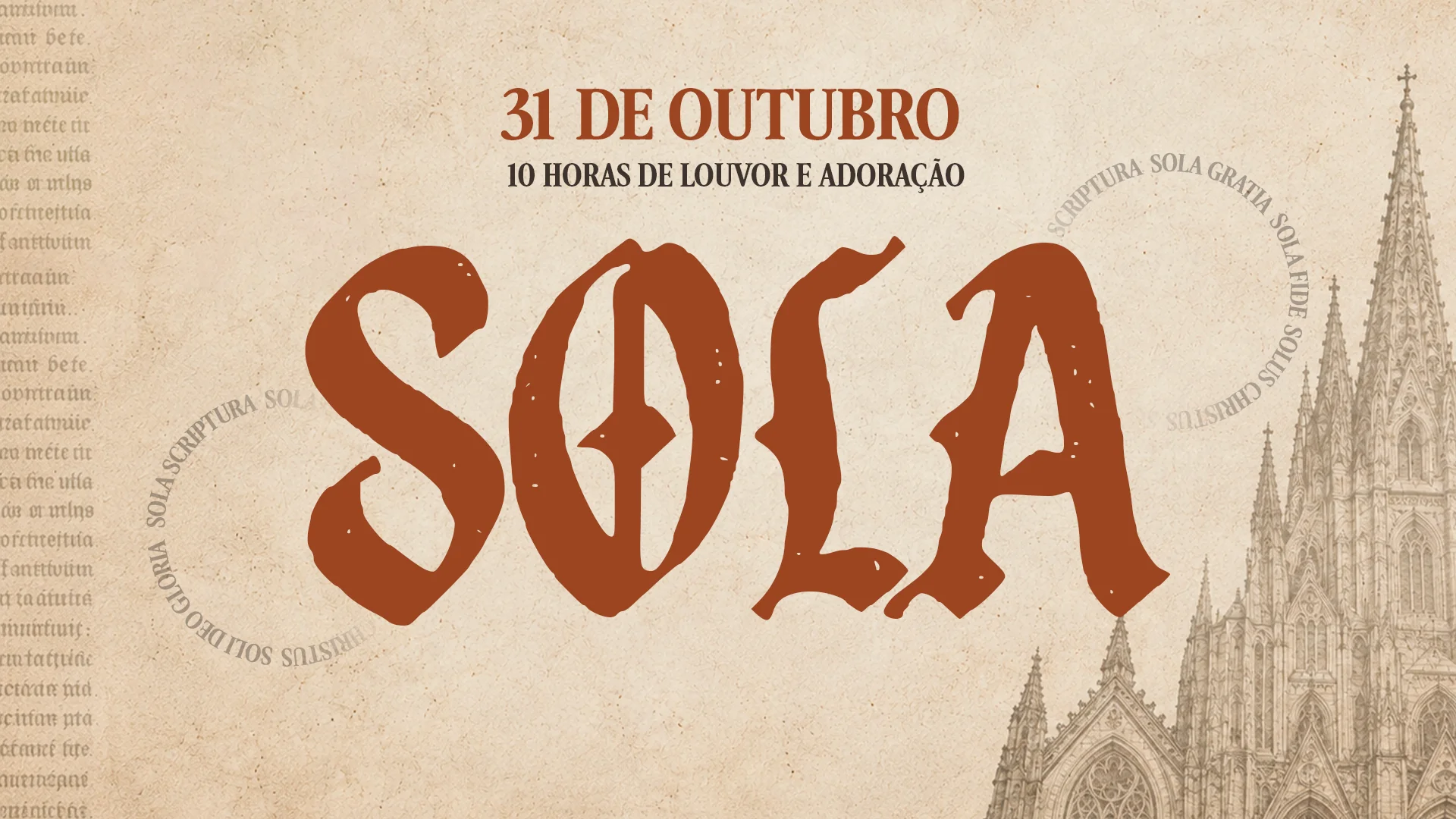 Banner SOLA - 10 horas de louvor e adoração, 31 de outubro